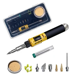 Butane Gas Welding Soldering Irons Welding Pen Burner Blow Torch Gas Soldering Iron Cordless Butane Tip Tool Auto 10 in 1