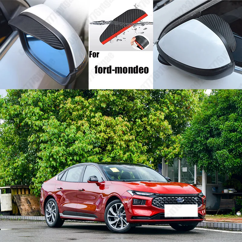 

For ford-mondeo 2PCS Car Rearview Mirror Rain Eyebrow Visor Carbon Fiber Car Rearview Side Snow Sun Visor Rain Cover