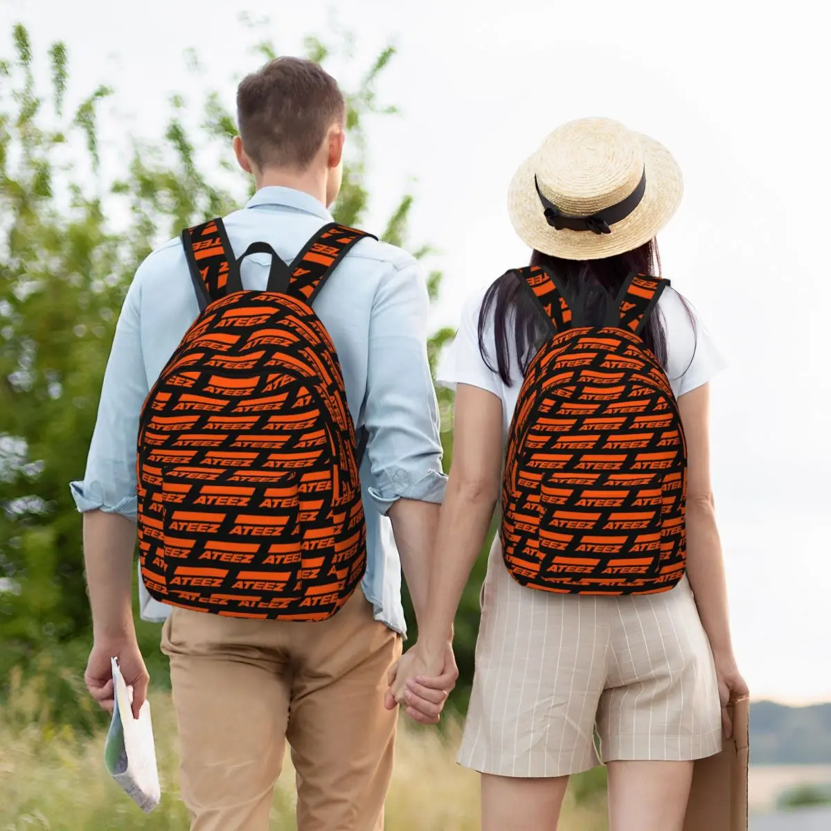 

Ateez Logo Backpack Hot Sale Daypack Large Capacity Kids BookBag School Bag Shoulder Bags for Men Women