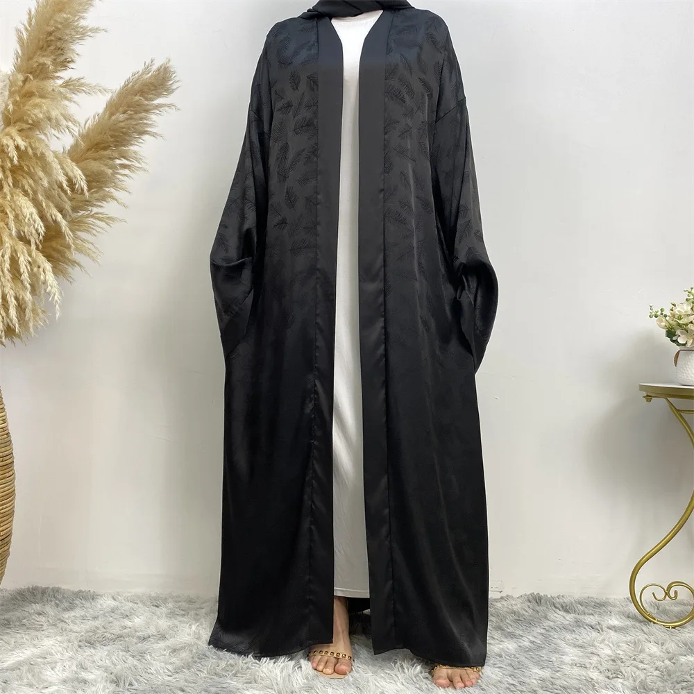

Eid Satin Abayas Kaftan Kimono Cardigan Women Muslim Dress Open Abaya Ramadan Islam Jalabiya Arab Robe Dubai Turkey Gown Kebaya