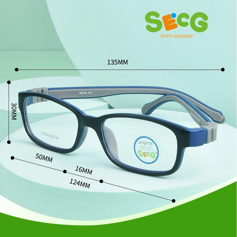 SECG Ultralight Children Glasses Flexible Soft Frame Optical Spectacle Frame for Sight Eyeglass Comfortable glasses for children