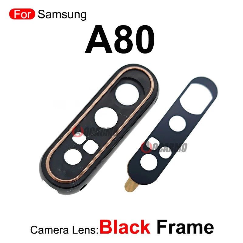 Black Gold Silver Rear Back Camera Lens With Frame For Samsung Galaxy A80 A805F Replacement Parts