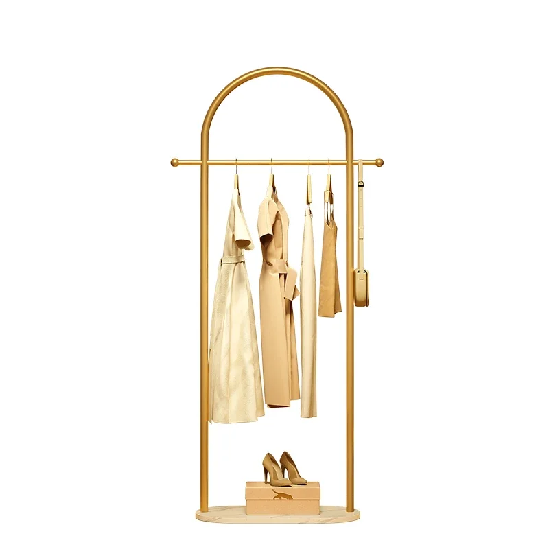 

Metal Standing Coat Rack Golden Garment Wardrobes Clothes Rack Stand Dressing Room System Perchero De Pie Library Furniture