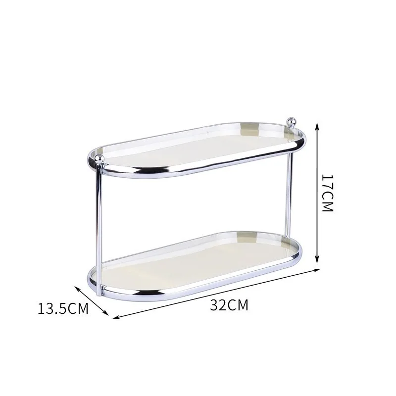 Acrylic Vanity Shelf Double Layer 3 Tier Perfume Stand 3 Tier Acrylic Tray Space Saving Facial Care Shelf Rack Multi-Purpose