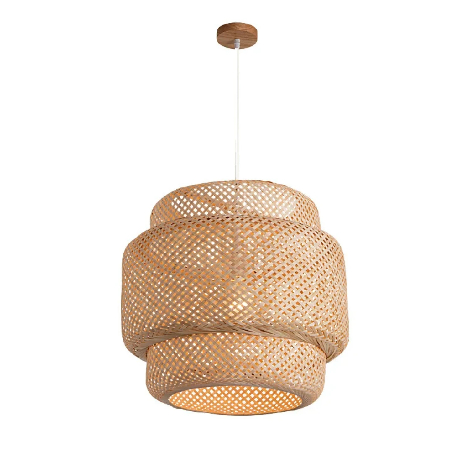 Lustre en bambou tissé à la main, magnifique et élégant, art moderne, suspension, superbe luminaire, idéal pour améliorer le style, 30cm