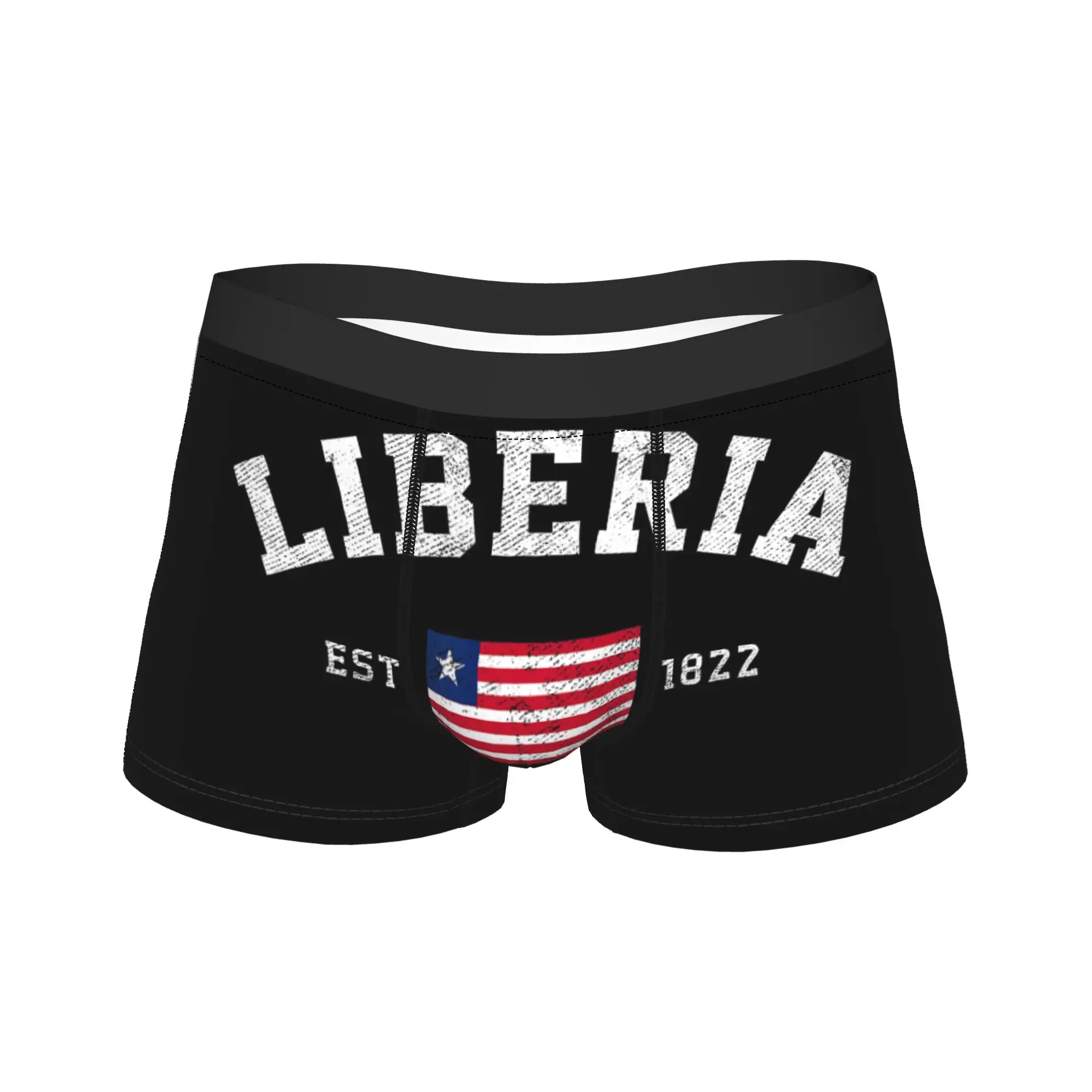 Liberia Est. 1822 Liberian Flag Independence Day Underwear  Male Boxer Brief Breathable Trunk Quality Printed Large Size Panties