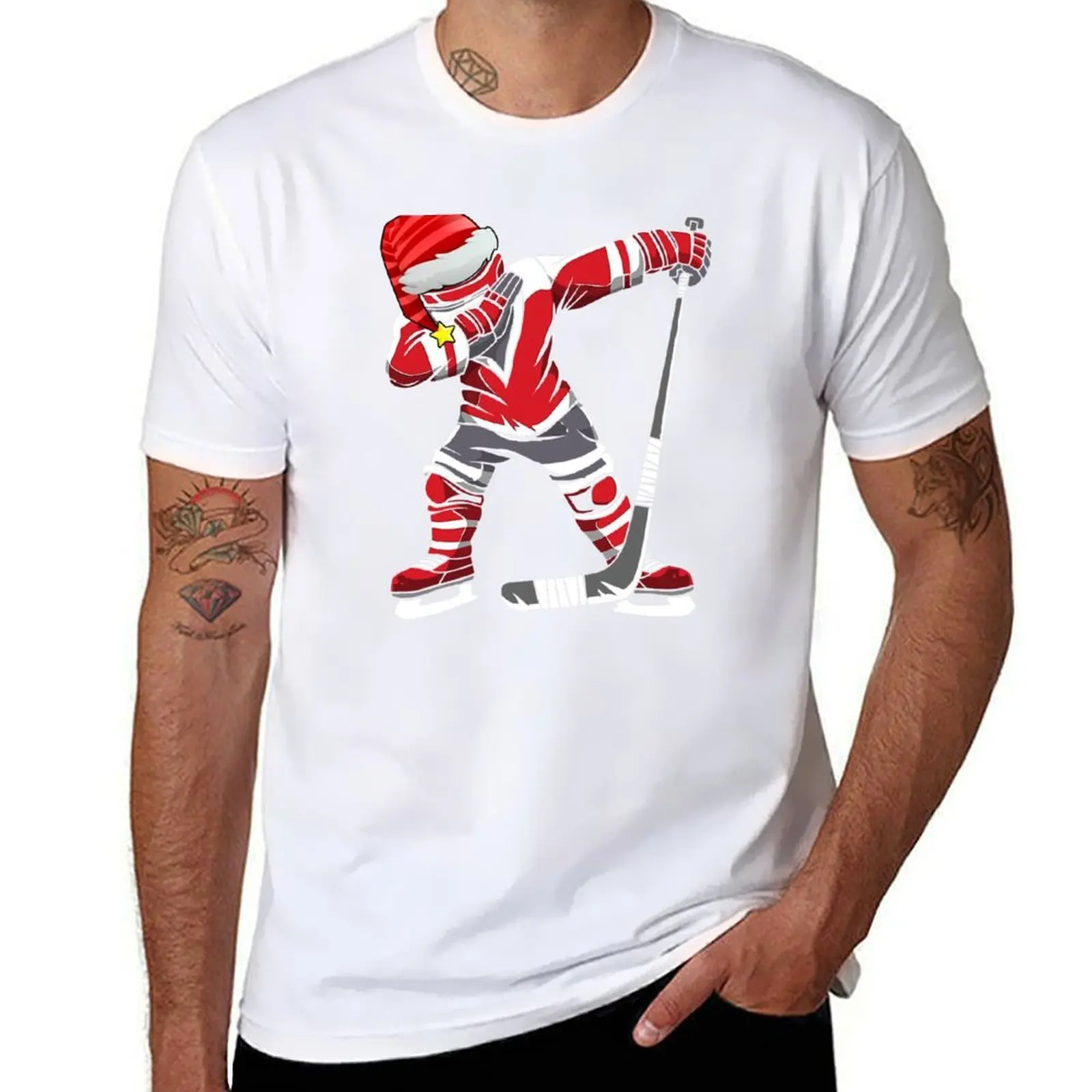

Christmas Dabbing Ice Hockey Elf Squad T-Shirt man t shirt luxury man graphic t shirt cotton t shirts man 100% T-Shirt