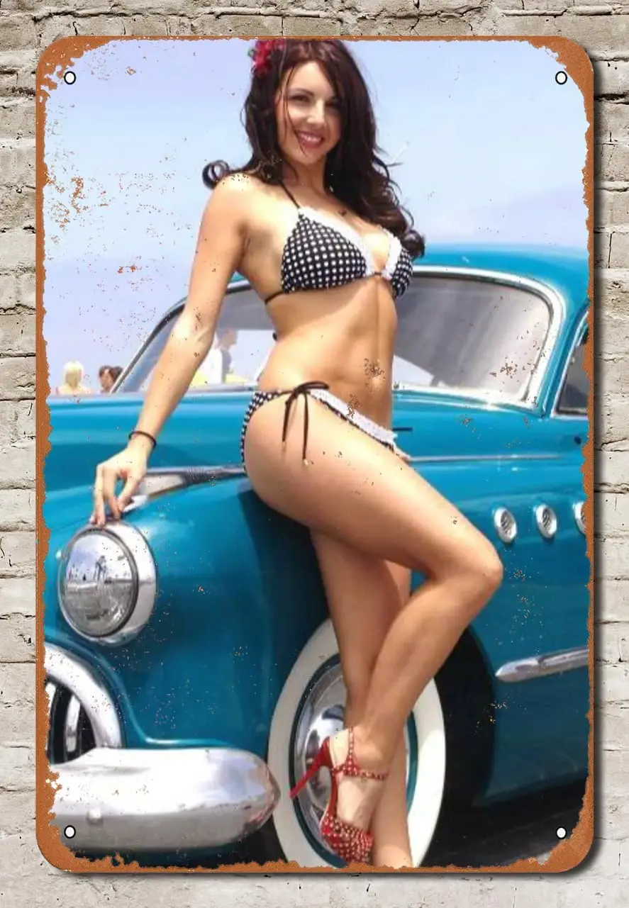 Булавка для ванной комнаты 16x12 дюймов, винтажный стиль, булавка для девушек, искусство, Ретро Декор, металлическая планка