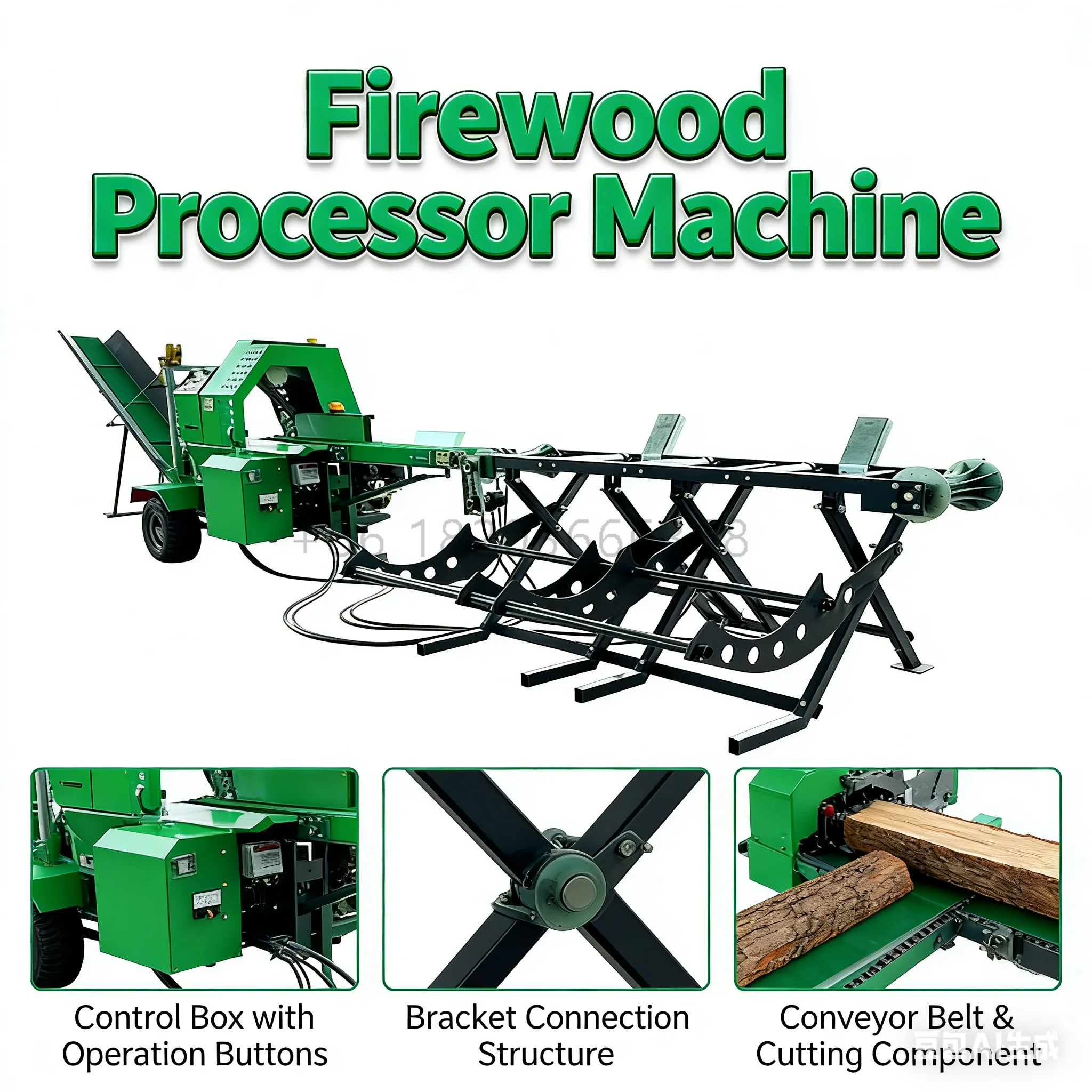 

Customized 20T Hydraulic Firewood Processor Engine Powered Motor Bearing Automatic Wood Log Processor Conveyor Log Cutt