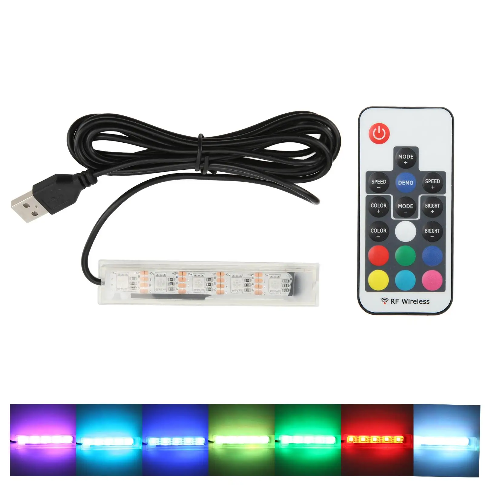 USB Mini Aquarium Light with Remote Control - Colorful LED Lamp for Fish Tank Decoration & Plastic Tank Accessory