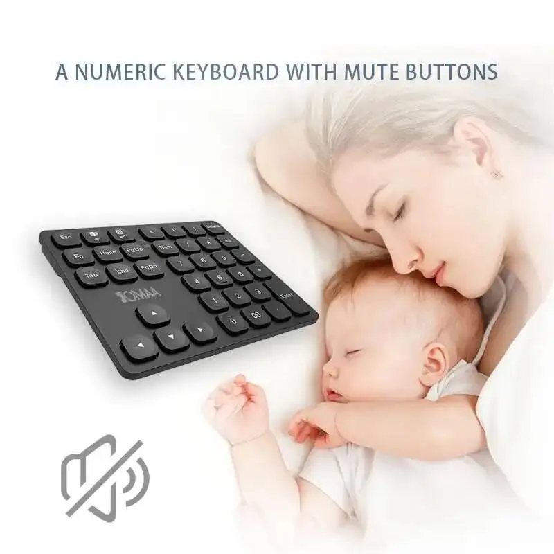 Bluetooth Wireless Numeric Keyboard Dual Channel Mute Button Rechargeable 36Keys Portable Computer USB Keypad For Laptop Tablet