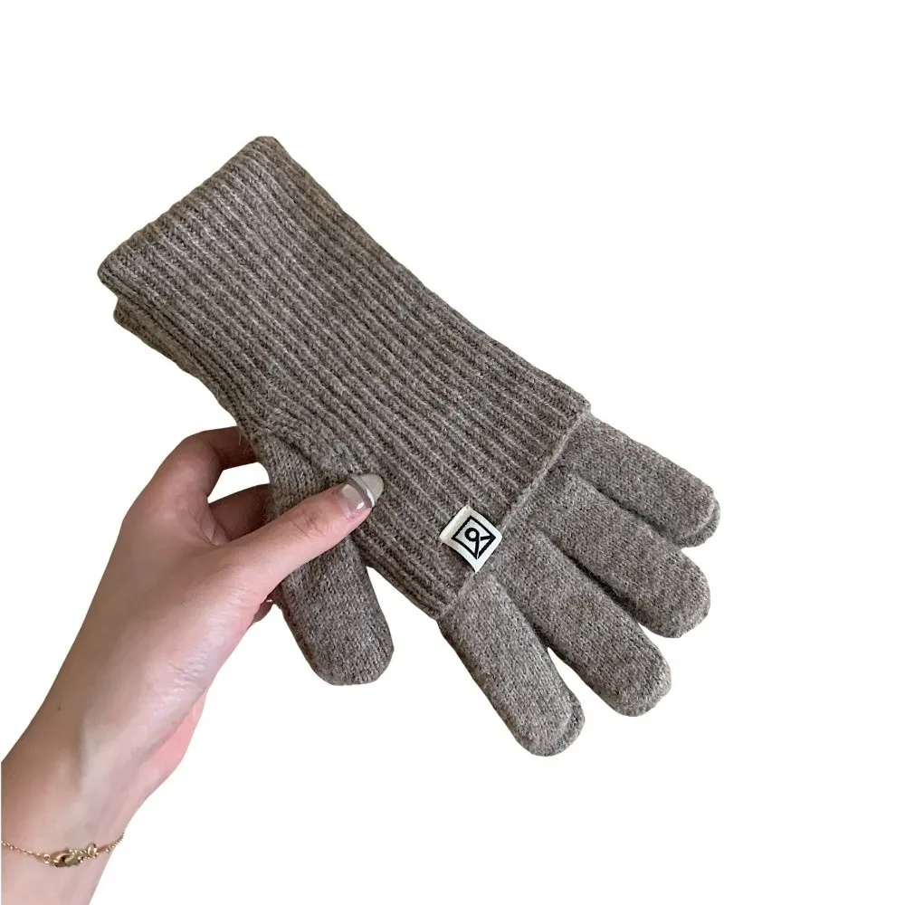 

Модные теплые перчатки с длинными пальцами, ветрозащитные однотонные перчатки с сенсорным экраном, эластичные вязаные холодостойкие зимние перчатки, лыжные виды спорта