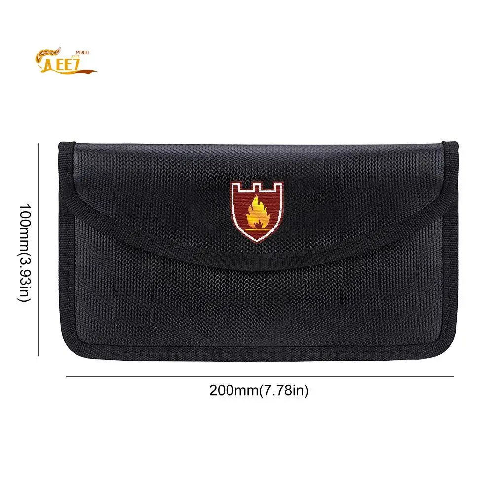 

AEE7-Portable Fireproof & Waterproof Document Envelope File Folder Cash Pouch Valuables Money Bag Anti-Signal Bag