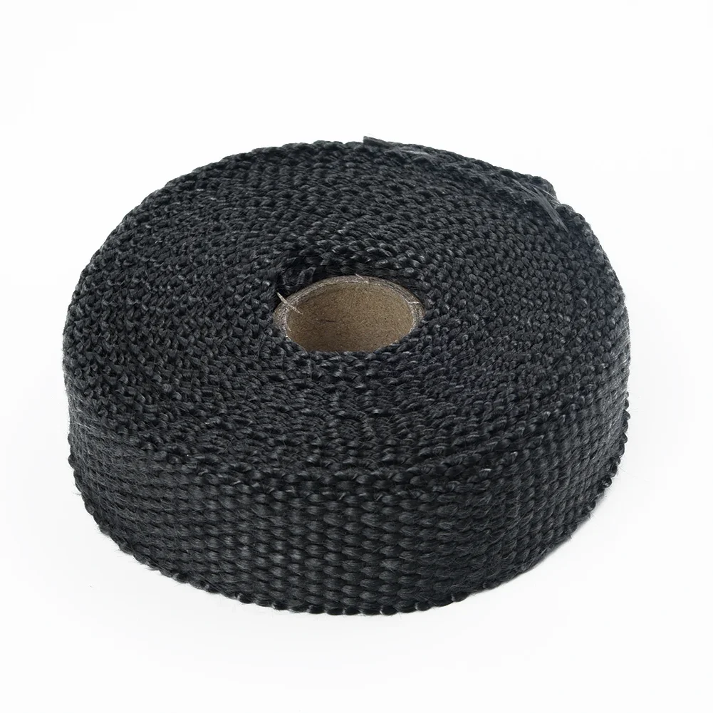Thermal Heat Wrap 1.5mm Black Pipe Insulation Tape Glass Fiber Insulation Tape +4 Ties Car Motorcycle Manifolds Accessories