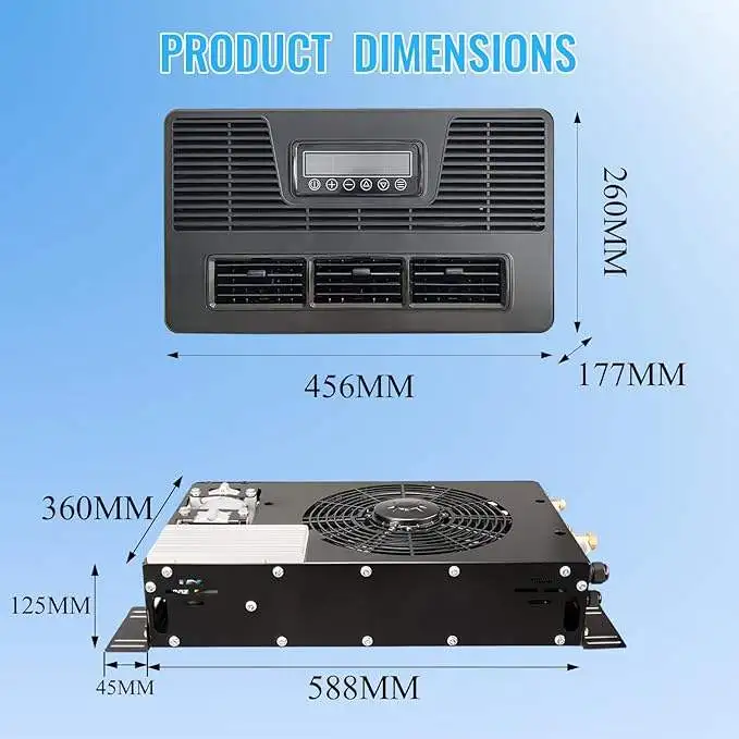 

24V DC Silent Hidden Electric Air Conditioner, Universal Split 12V Air Conditioner for RVs, Trucks, Buses & Excavators