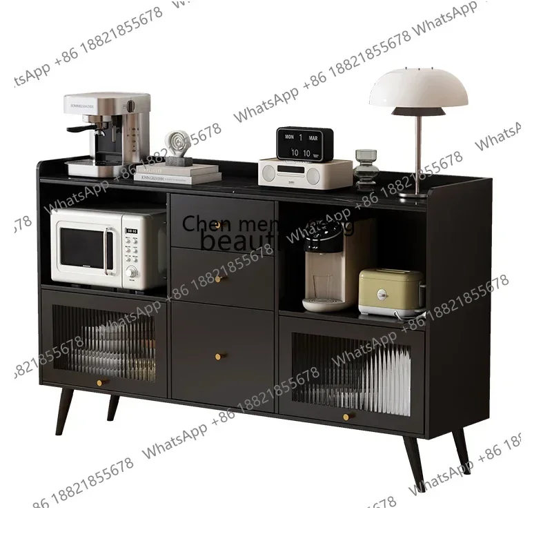 SS ss7486 Slate dining side cabinet retro style black multi-functional tea cabinet living room kitchen wall storage locker