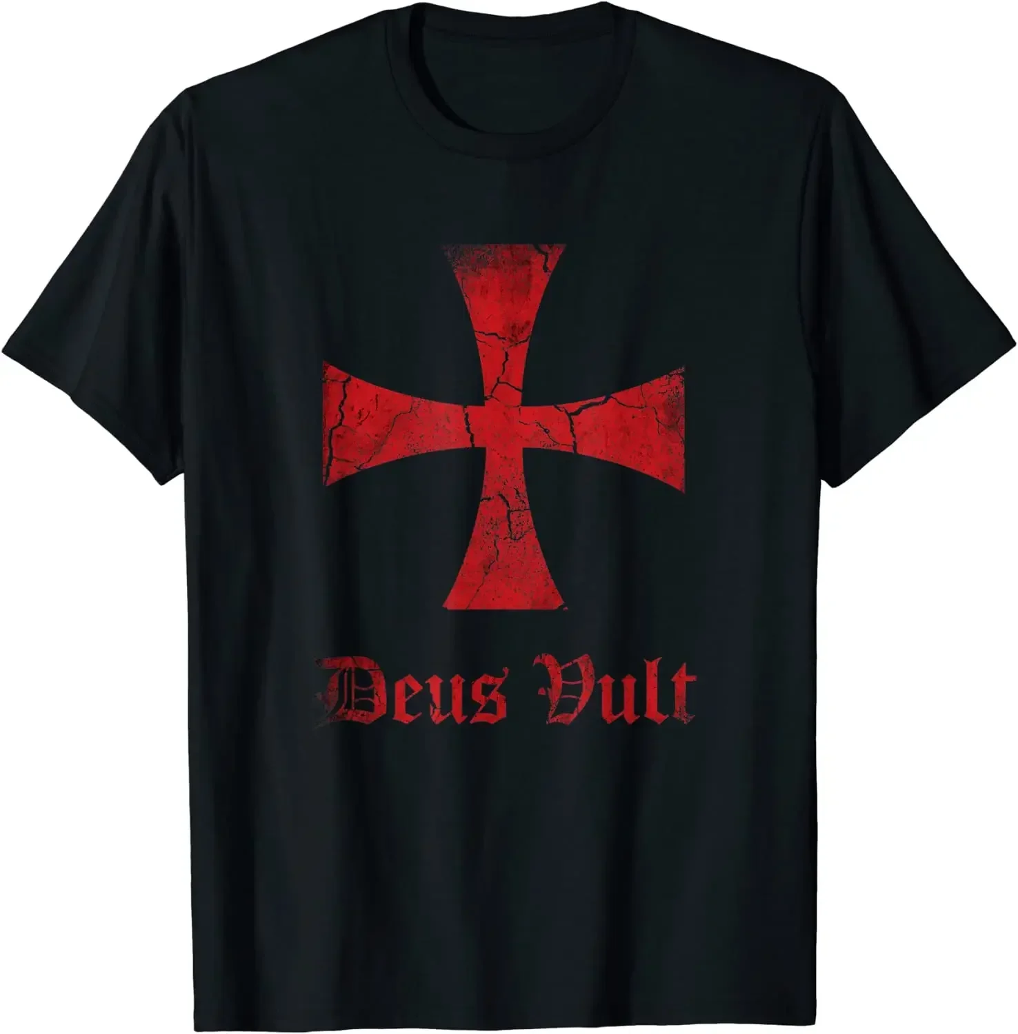 Everyday Loose fashion comfortable unisex short sleeve casual Crusader top  vault Knight Templar Cross Printed T-shirt