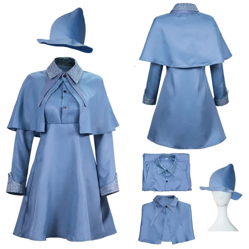 lili 123Wizard Strega Fleur Isabelle Delacour Costume Cosplay Beauxbaton Magia Donne Uniforme Scolastica Cappello Vestito Vestito Adulti