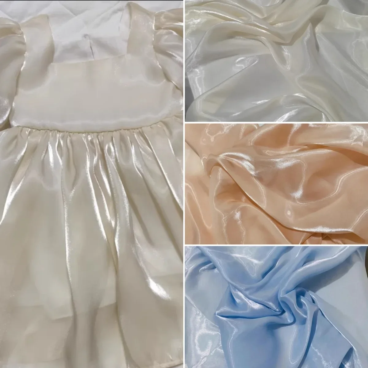 Accesorios de tela con lazo de satén de seda de hielo, tela de fondo de satén, Material DIY, pastel, postre, diseñador, costura, tela para ropa