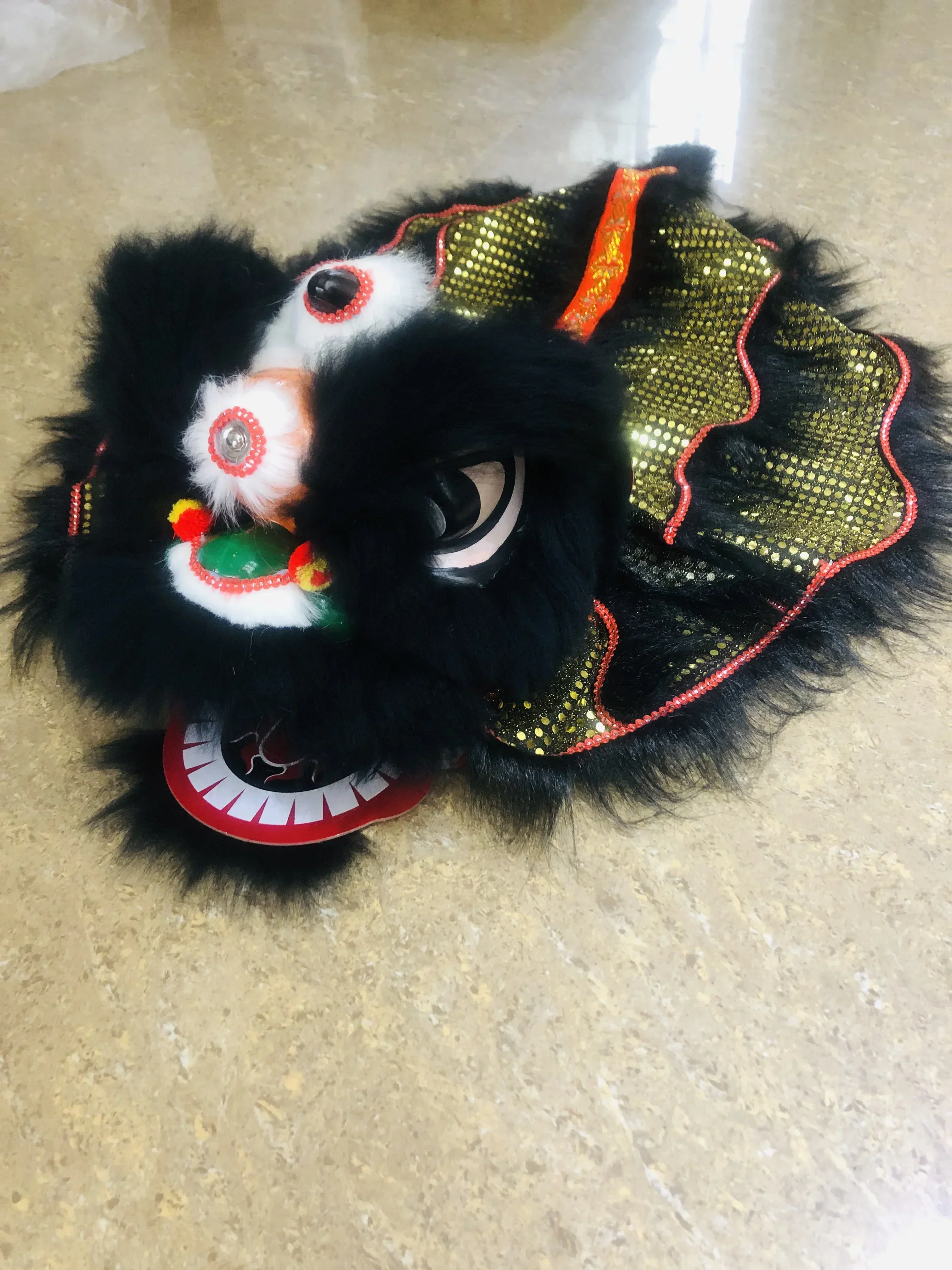 Weihnachten Löwe Tanz Requisiten Maskottchen Kostüm nicht blinken Kind Größe Outfit Kleid chinesische traditionelle Kultur Party ohne Hosen