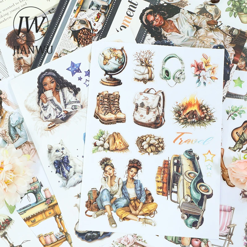 

JIANWU 20 листов/книга, винтажный персонаж, цветок, пейзаж, материал, наклейка для коллажа, книга, креативный журнал «сделай сам», канцелярские принадлежности