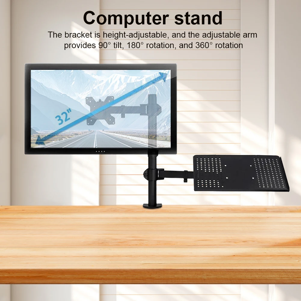 

Monitor and Laptop Mount Adjustable Desktop Computer Support Laptop Monitor Dual Arm Bracket for Laptop Up To 17inch