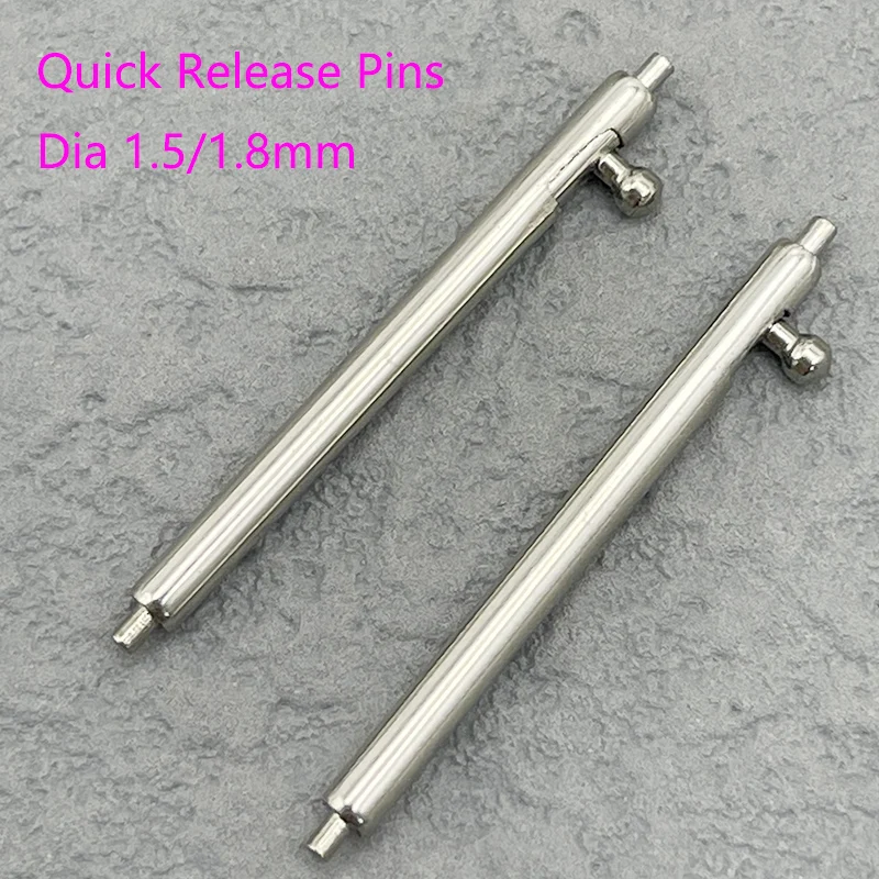 Dia 1.5mm/1.8mm Quick Release Pins 10/20Pcs Watchband Pin Tip 0.8mm Fit for Width 10mm-26mm Watch Band Stainless Steel Links
