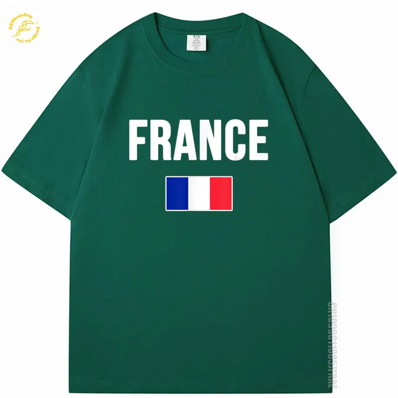 

France French Flag Tshirt Print Men Oversized T-Shirts 100% Cotton Top Clothing Y2K T-Shirt Short Sleeve Gift Tees Holiday Wear