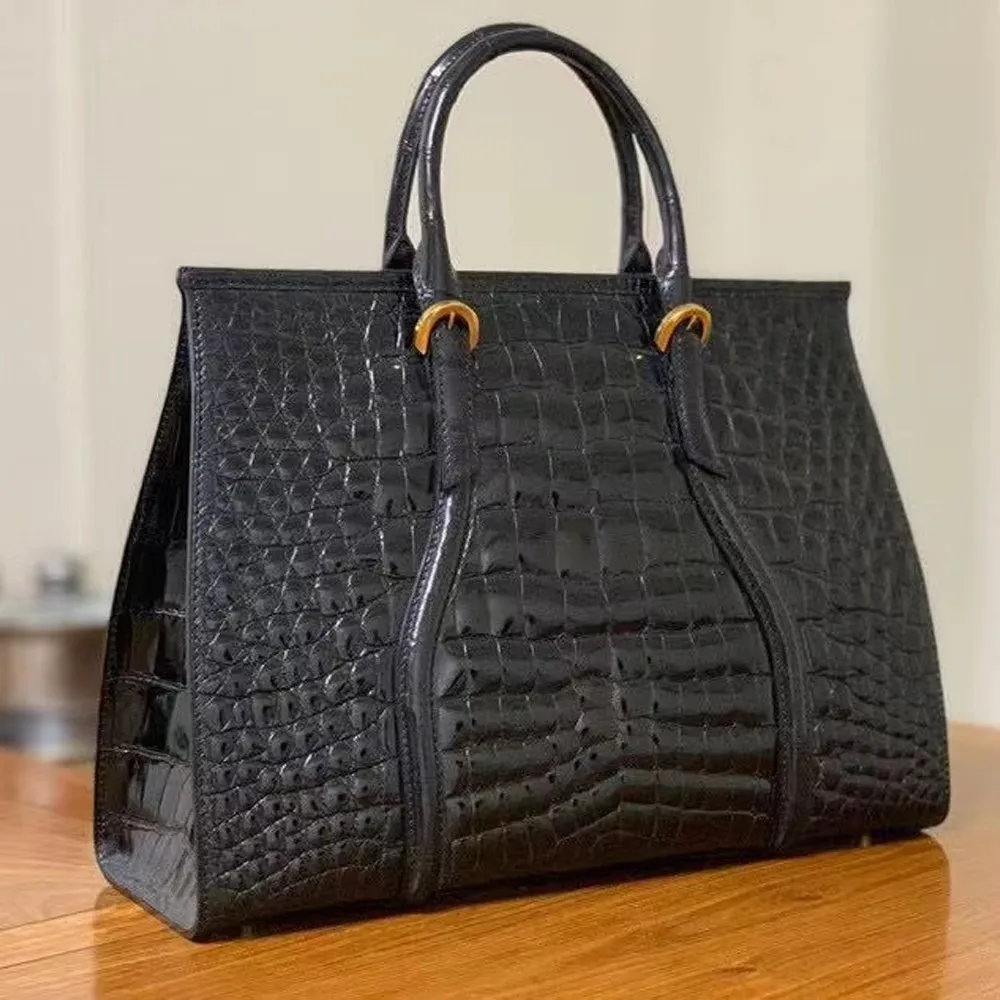 yinshang crocodile bag men women male female handbag black high lights men bag fahion