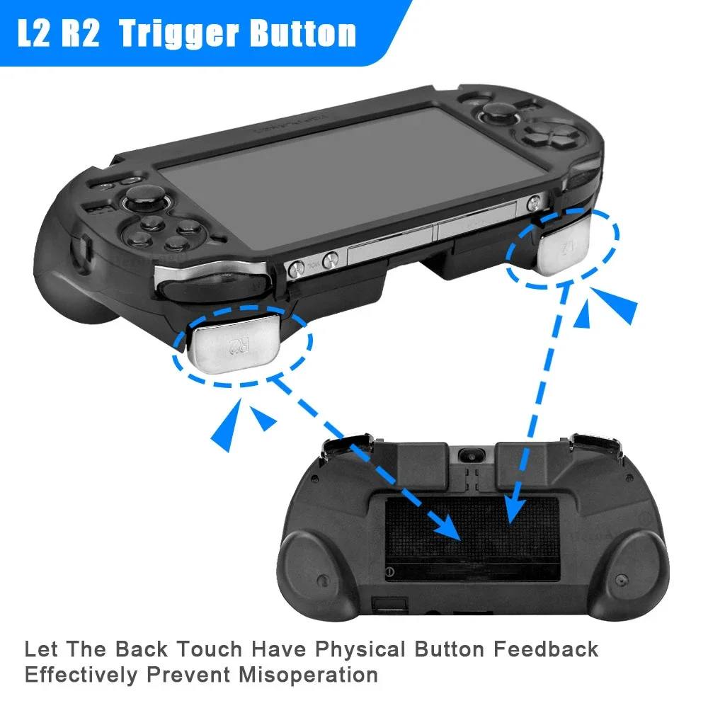 Black Replacement Hand Grip Joypad Stand Case with L2 R2 Trigger Button For PS VITA 1000/PSV1000/PS Vita1000 Game Accessories