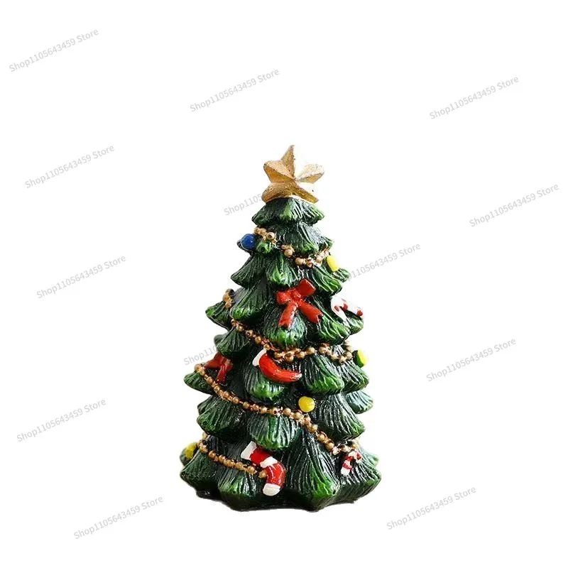 For Christmas Tree Christmas Ornament Mini Resin Christmas Gift Decoration Gift Decoration Desktop Landscape