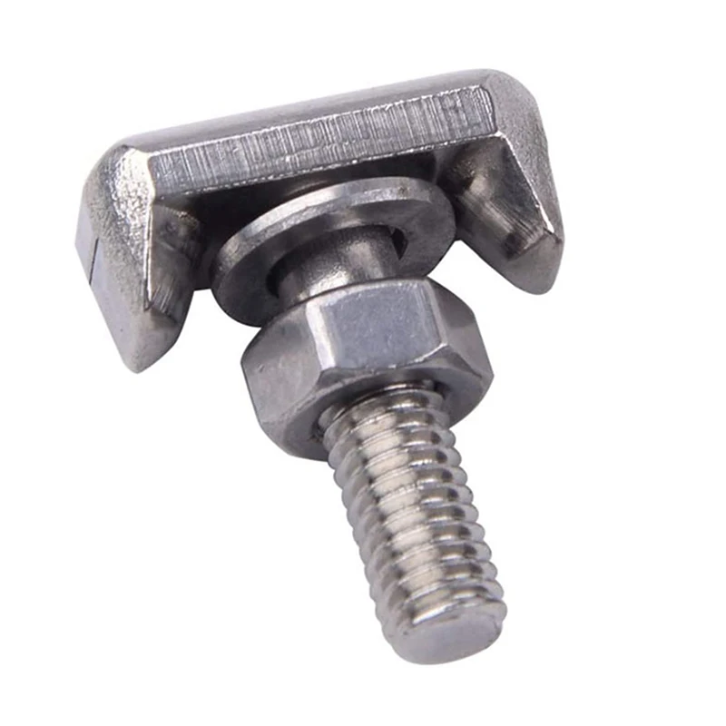 1 Set M6 Stainless Steel T-Bolts Screw Battery Terminal Connectors for Auto Marine & Power Connection