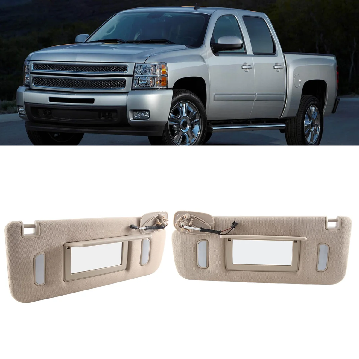 

Left Car Sun Visor for Cadillac Chevy Gmc 2007-2014 Creamy-White Sun Visor 22850306