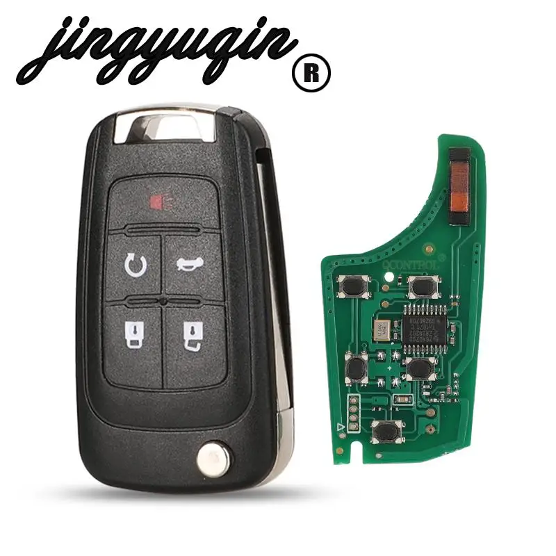 jingyuqin 2/3/4/5 Button Flip Remote Car Key for Chevrolet Camaro Cruze Equinox Impala Spark Volt 315/433MHz ID46 PCF7937E Chip