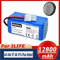 NEW 14.8V 12800mAh Li-ion Battery Pack For ILIFE A4 A4s A6 V7 V7s Plus V55 Pro W400 A8 A9s Robot Vacuum Cleaner 4S 18650 battery