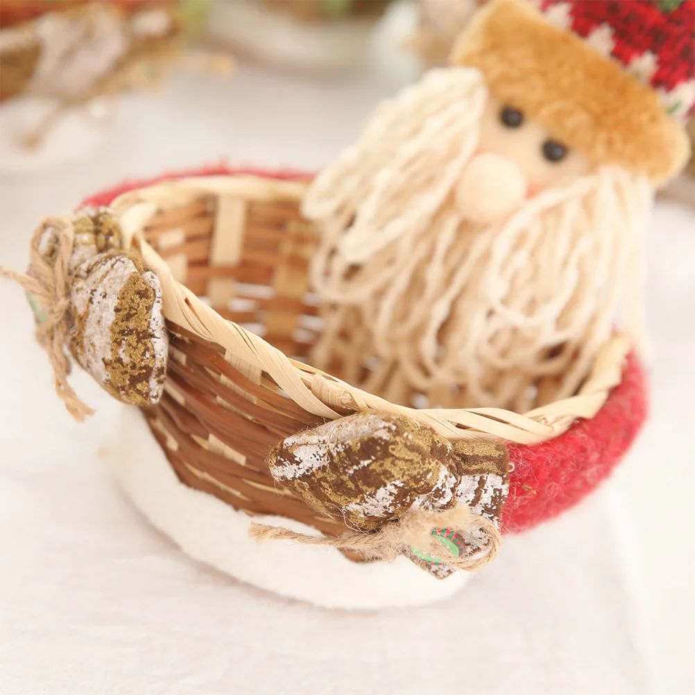 

Candy Storage Basket Christmas Santa Claus Patterned Xmas Gift Holder Home Party Decoration Candy Storage Basket