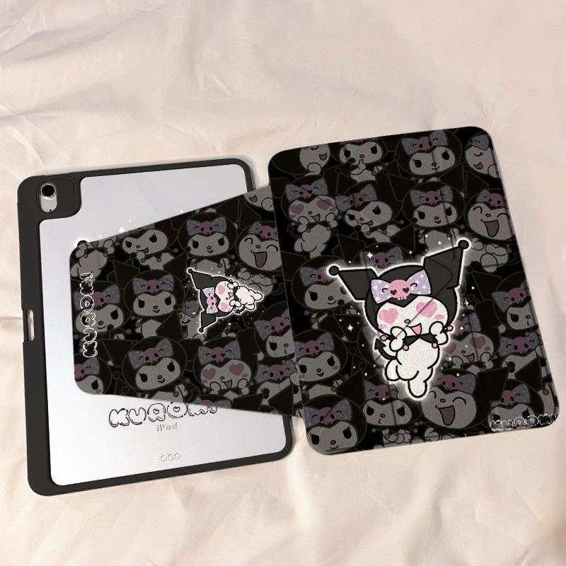

Cute Kuromi Tri-Fold IPad Cover for IPad Air8 Air7/6 Pro 11in 10th 9th 10.2 5/6th 9.7in Auto Sleep Wake Y-Folio Shockproof Case