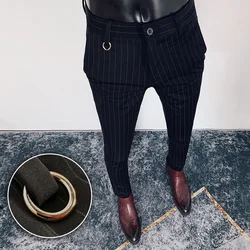 Klassieke Streep Heren Jurk Broek Formele Zakelijke Kantoor Sociale Broek Hoge Kwaliteit Mannen Koreaanse Slim Fit Formele Party Pak Broek