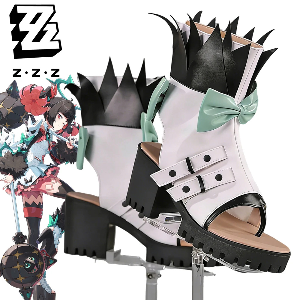 Game Zenless Zone Zero Nangong Yu Cosplay Shoes Adult Unisex High Heels Thick Soled Leather Boots Shoes Halloween Costume