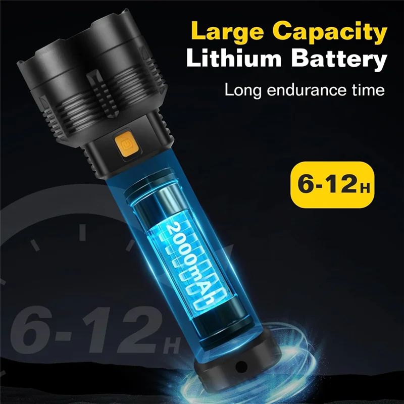 AB13-LED Rechargeable Solar Flashlight 2 Pack For Home, Camping, Hiking, Emergencies, Adventures