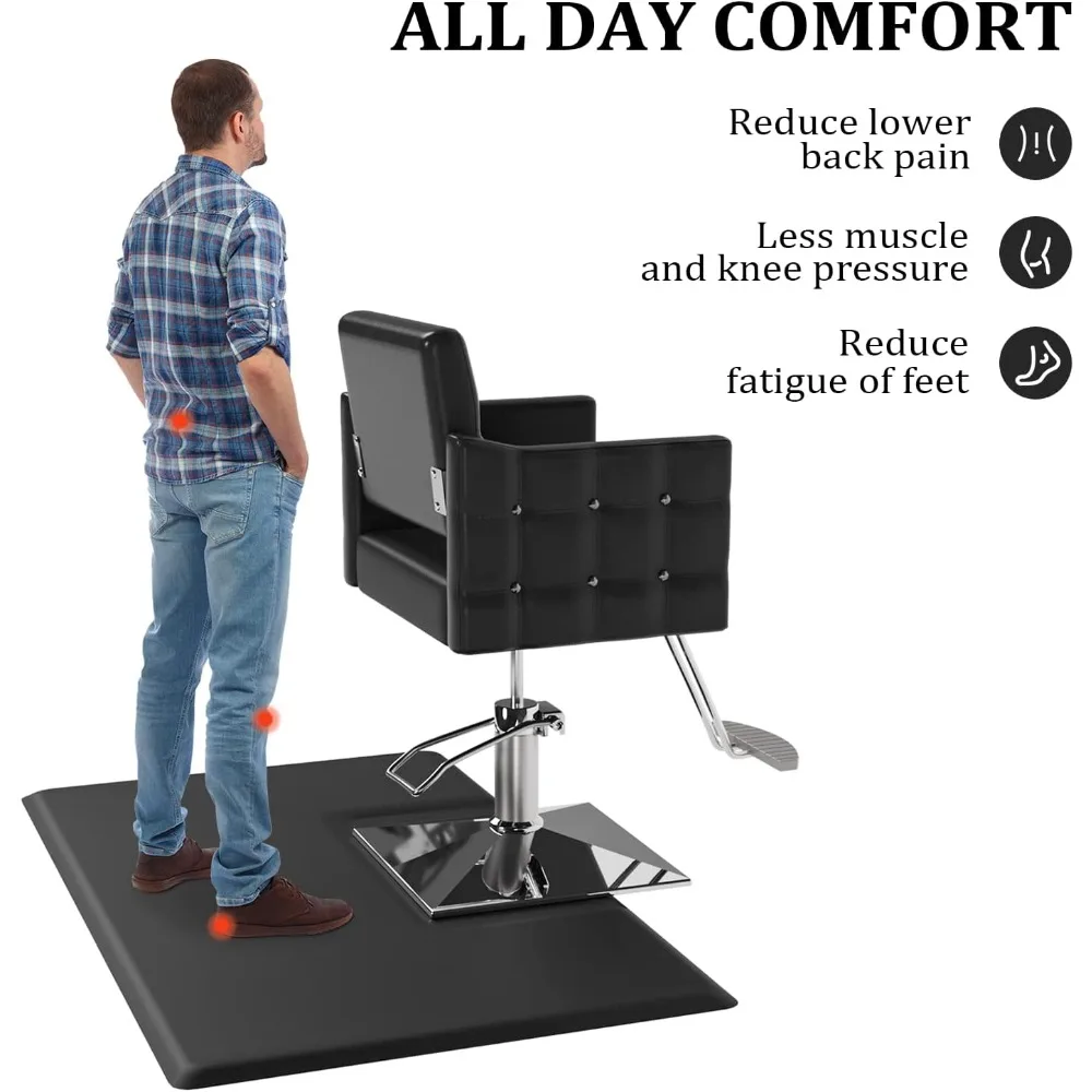 سجادة سميكة مضادة للتعب 3/4 بوصة لمصففي الشعر، سجادة أرضية 3 × 5 أقدام تحت كرسي الصالون، سجادة واقفة لصالونات الشعر