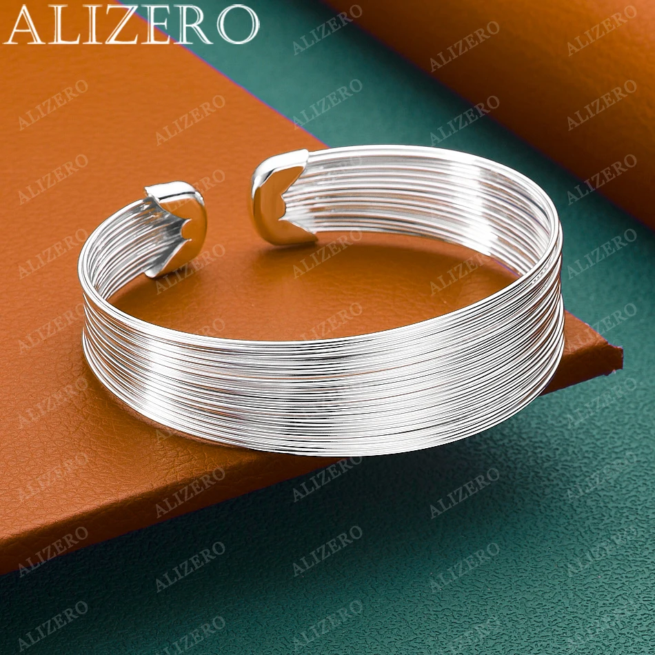 925 Sterling Silver Bangle Brushed Wide Version Bracelet For Women Jewelry Fashion Party And Daily Wear