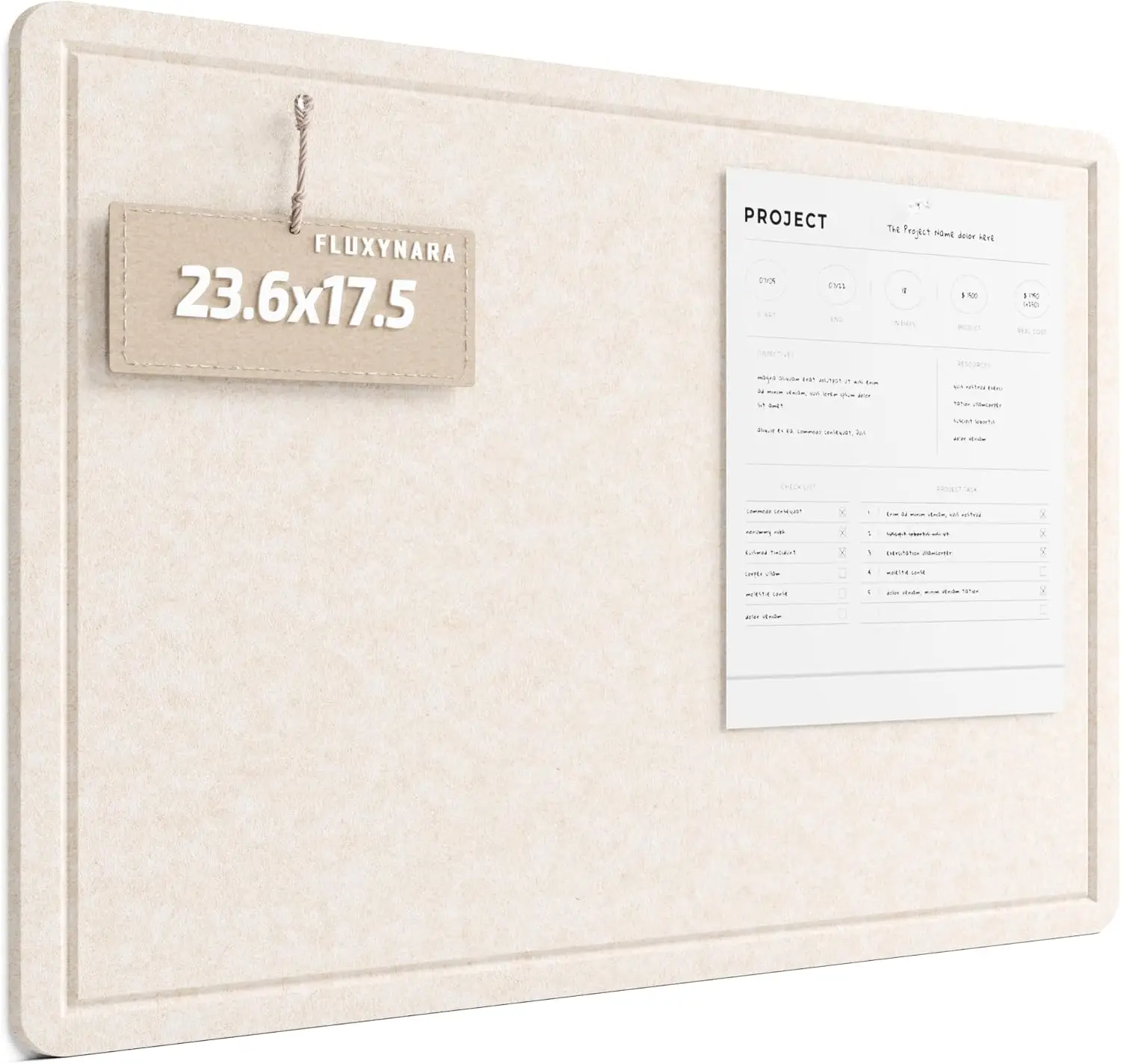 

Bulletin Board, 23.6' x 17.5' Cork Board Alternative with 12 Safe Removable Adhesive Tabs, Foldable