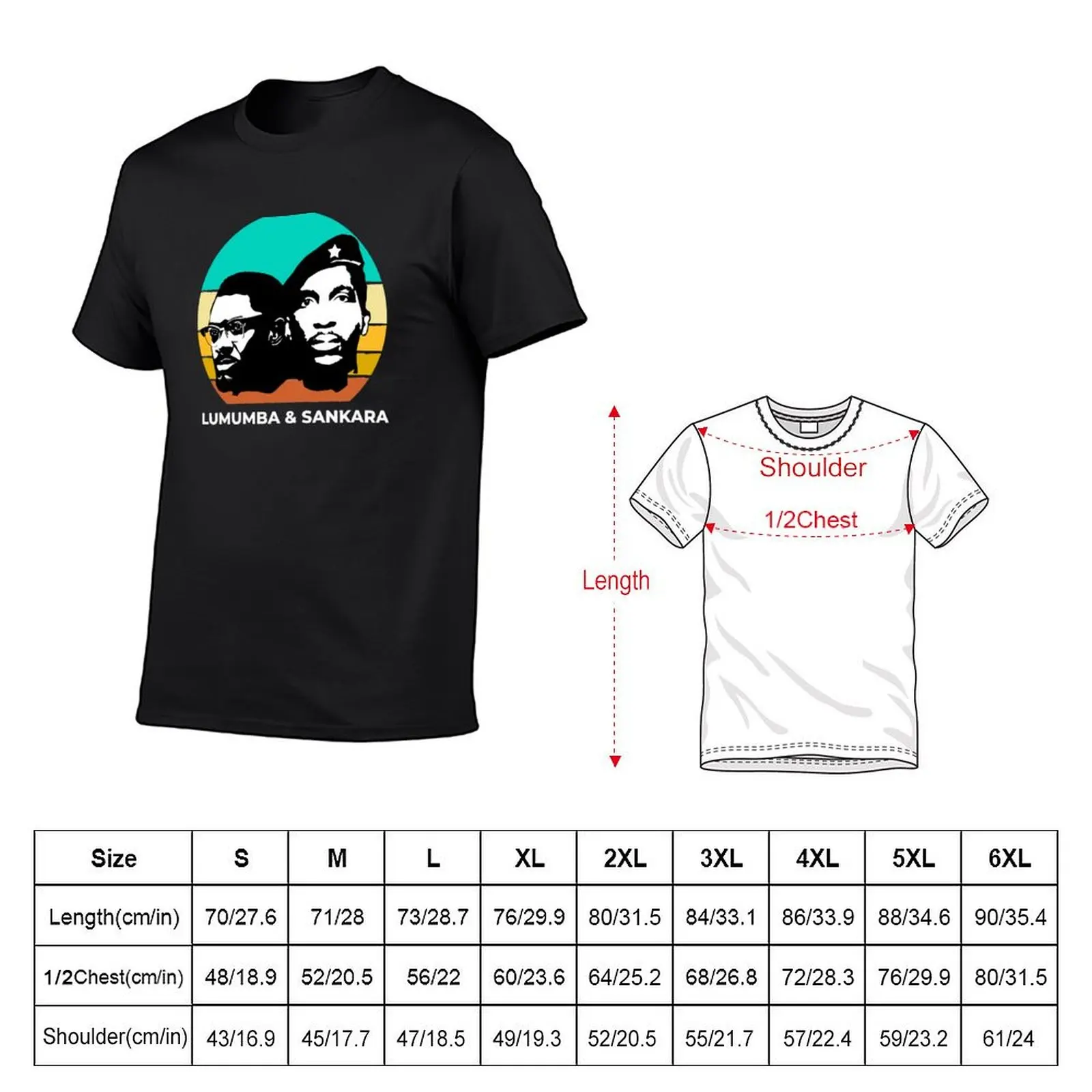 Sankara and Lumumba Retro Sunser T-Shirt anime blacks custom t shirt mens designer t shirt