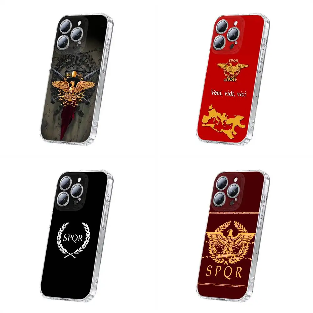 

SPQR Roman Imperial Legion Logo Phone Case For iPhone 17,16,15,14,13,12,11 Plus,Pro,Max,Plus,E,SE4,Mini Transparent Cover