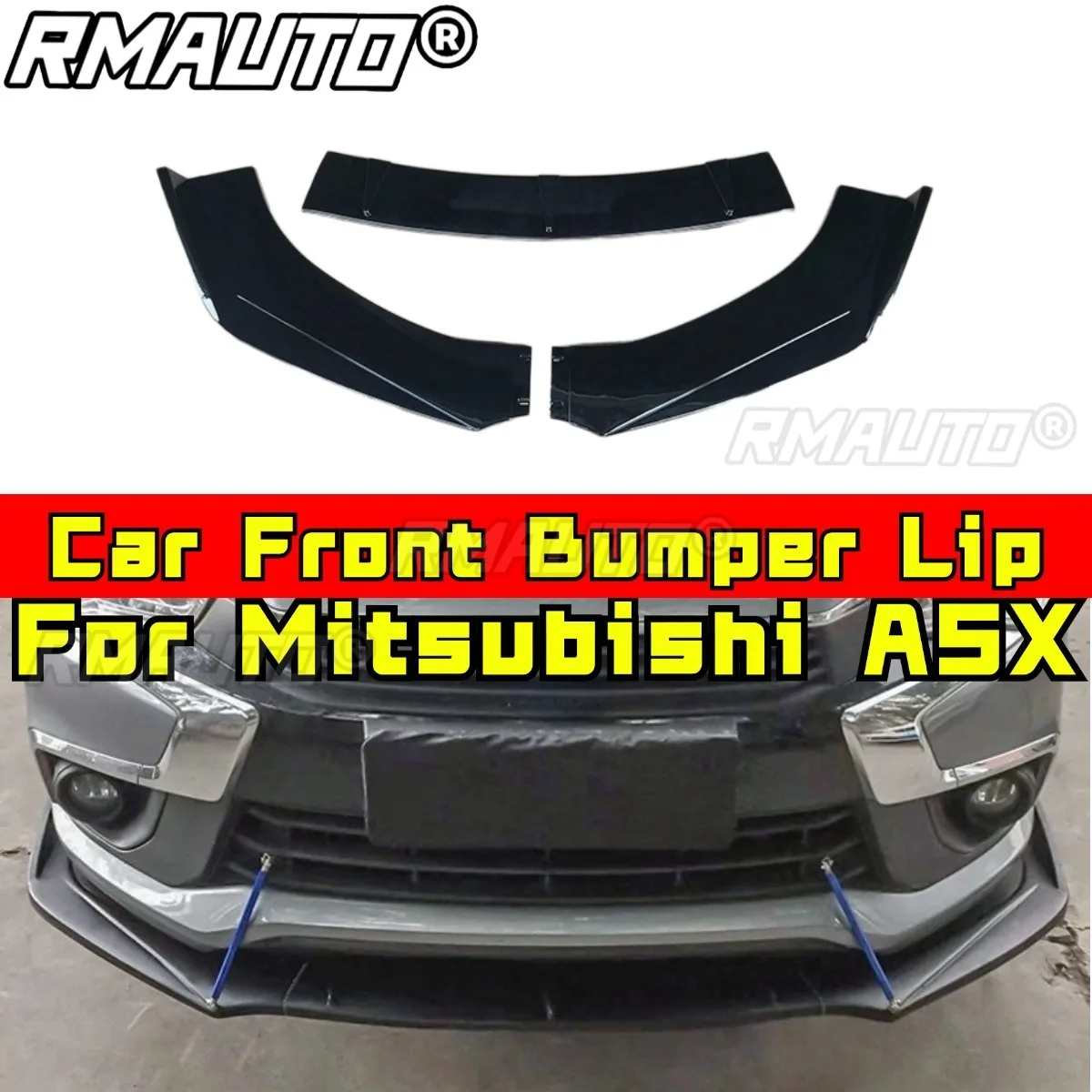 For Mitsubishi ASX Car Front Bumper Lip Splitter Diffuser Spoiler For Mitsubishi ASX Style Bumper Guard Apron Car Accessories