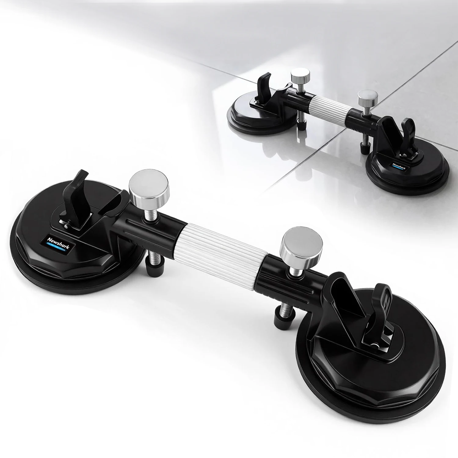 Suction Cups Heavy Duty Aluminum Vacuum Plate Handle Glass Holder Hooks to Lift Large Glass/Tile Lifter/Moving Glass/Dent Puller