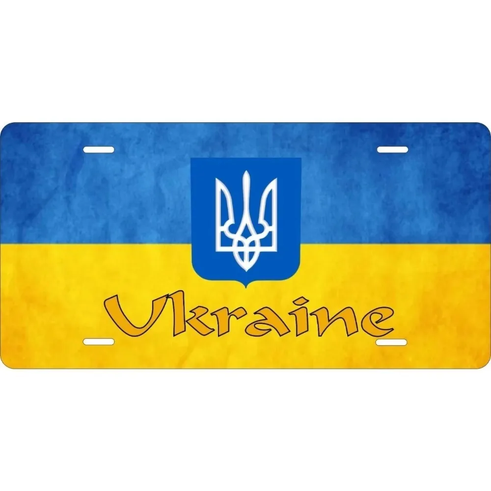 CIFbuy Custom Ukraine Flag Decor Tag,1PC 2D Flat Dustproof Waterproof Personalized Home Decoration Ornament