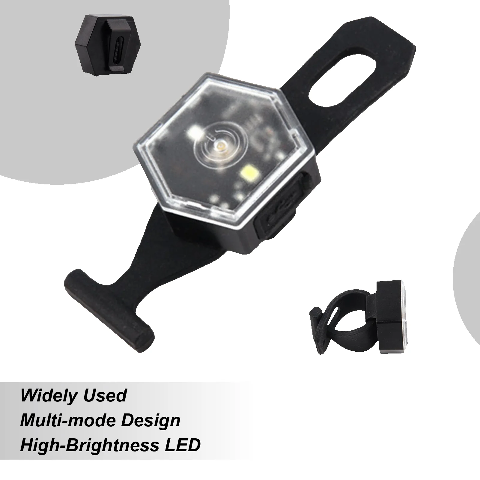 LED Warning Light Shockproof Walking Safety Lights Double-Mode Adjustable High Brightness Bike Rear Lamp Lightweight Safety