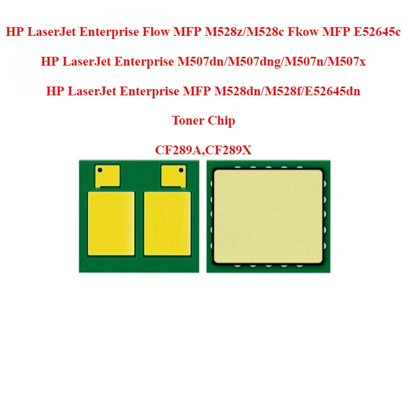 

CF289A,CF289X Toner Chip for HP M528z，M528c，M507dn，M507dng,M507x,M528f,E52645dn